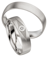 Linden Trauringe / Eheringe Aarburg mit Diamant 0.0135 ct. - 1312/1313